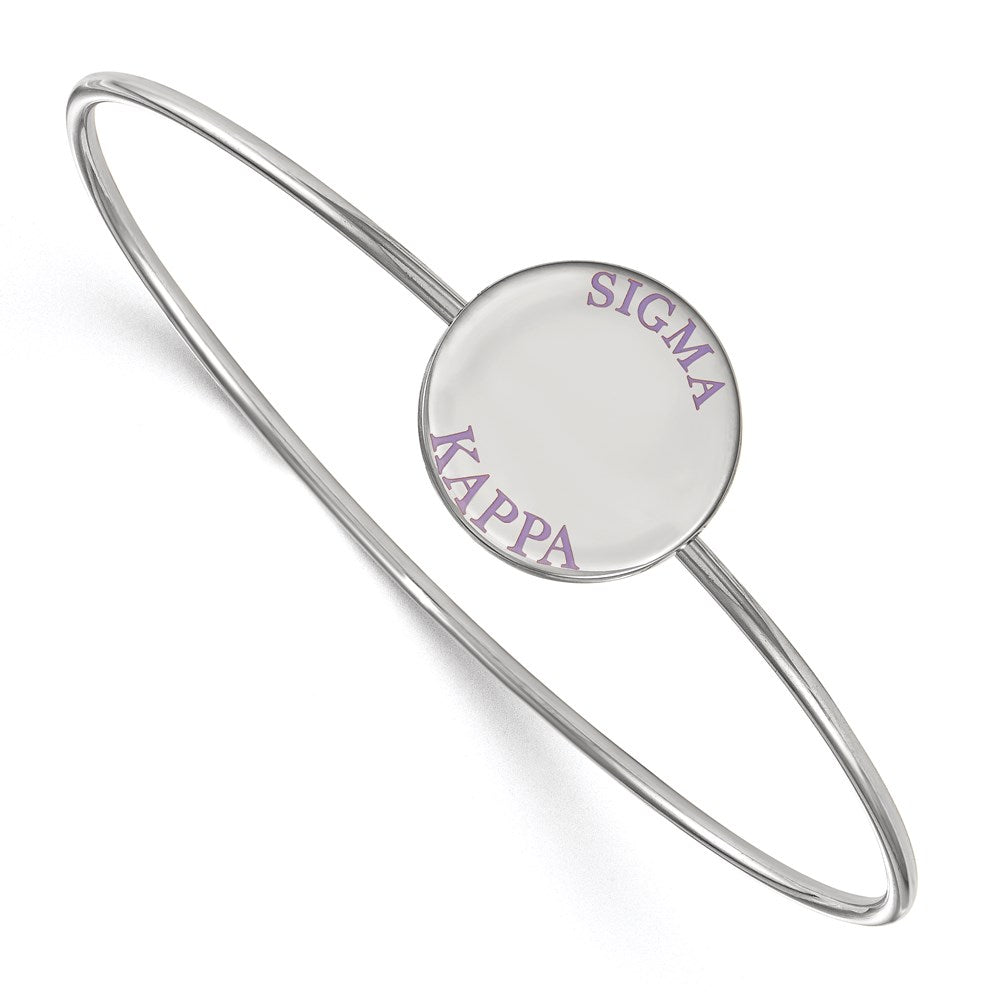 Sterlingsilber Rhodiniert Logoart Sigma Kappa Emailliert Schieber auf Armreif Armband