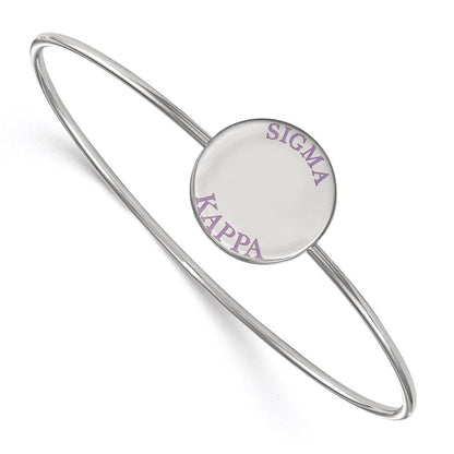 Sterlingsilber Rhodiniert Logoart Sigma Kappa Emailliert Schieber auf Armreif Armband
