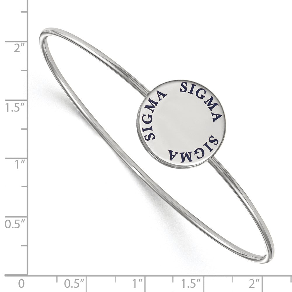 Sterlingsilber S. Rhodiniert Logoart Sigma Emailliert Schieber auf Armreif Armband