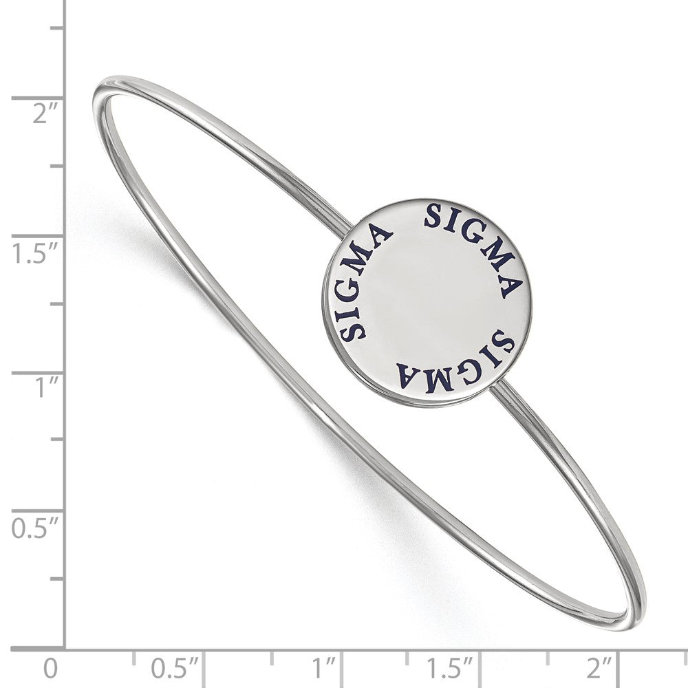 Sterlingsilber S. Rhodiniert Logoart Sigma Emailliert Schieber auf Armreif Armband
