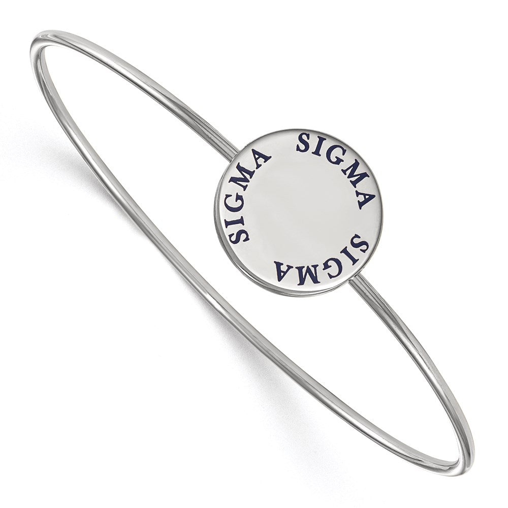 Sterlingsilber S. Rhodiniert Logoart Sigma Emailliert Schieber auf Armreif Armband