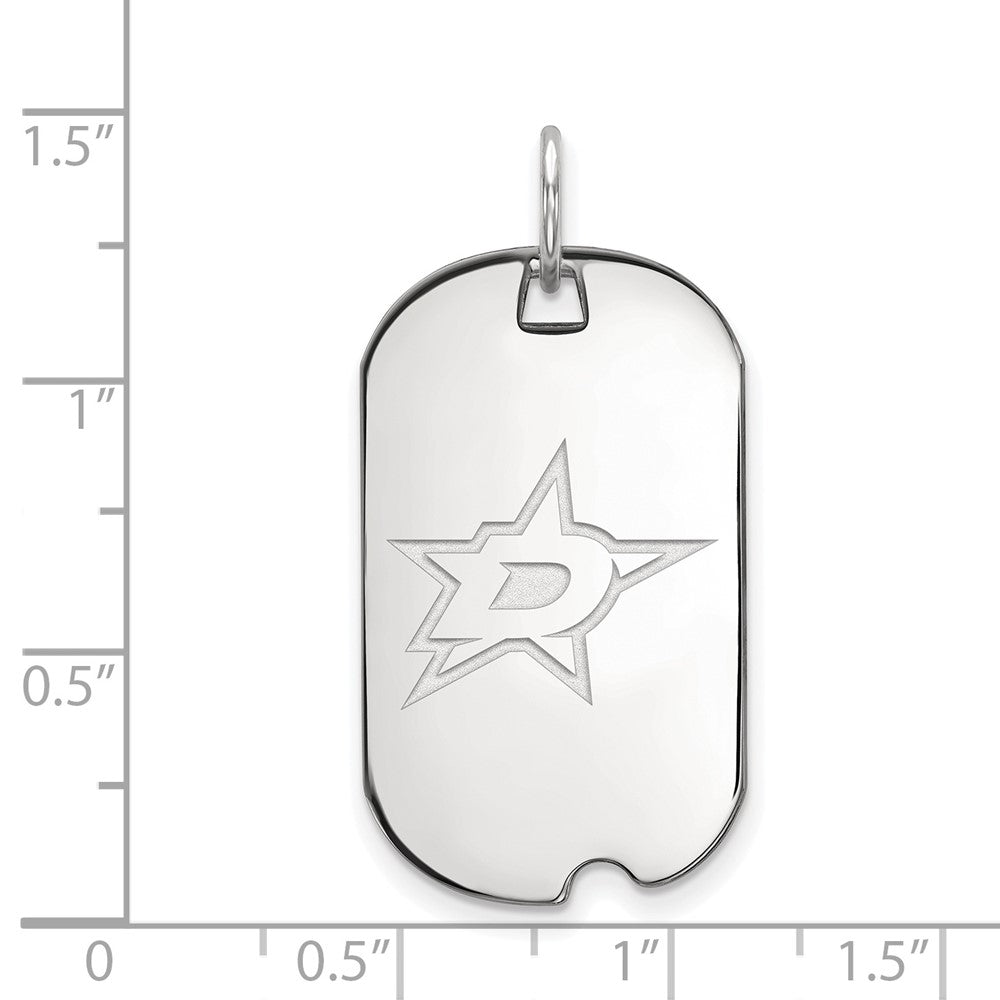 Sterlingsilber Rhodiniert Nhl Logoart Dallas Sterne Klein Erkennungsmarke Anhänger
