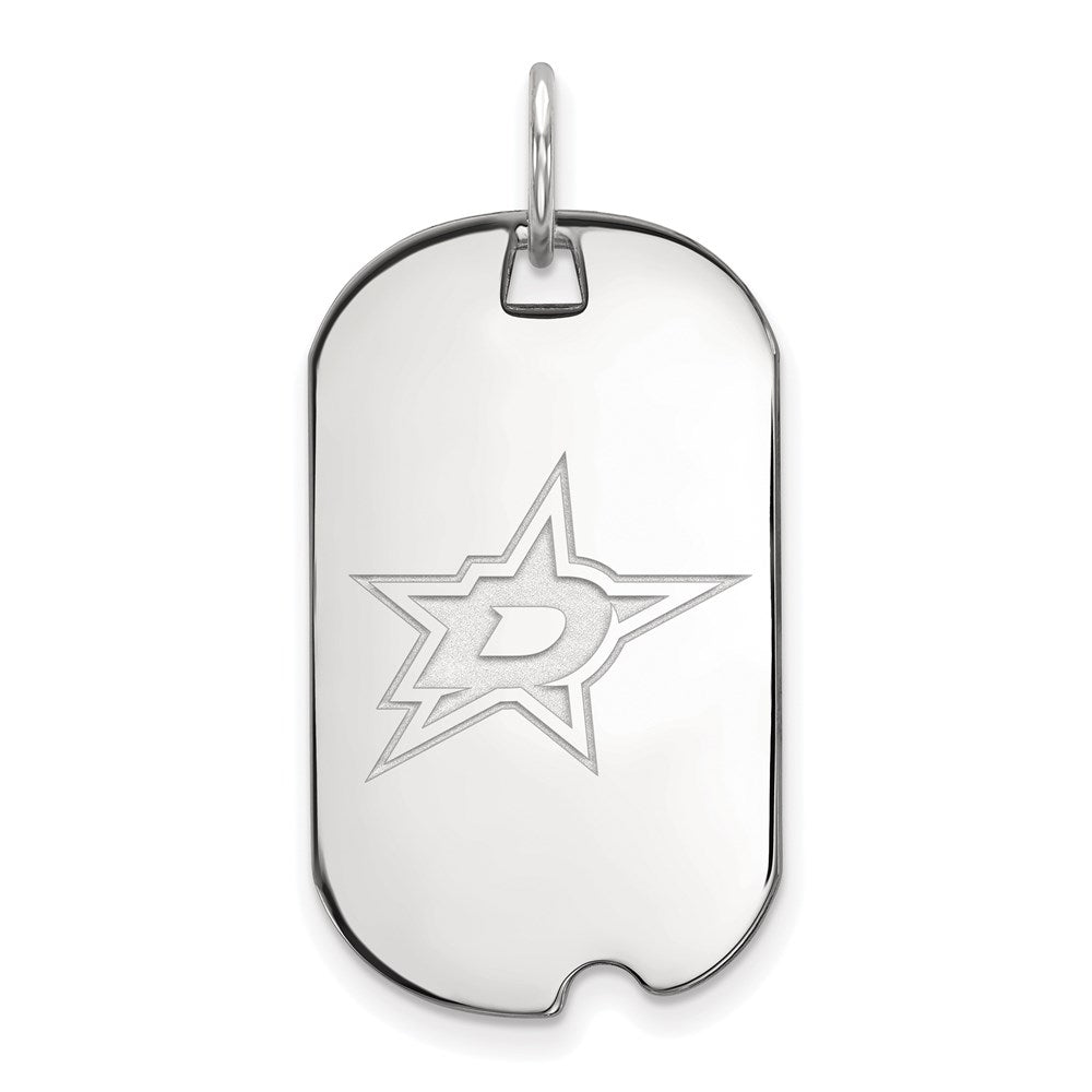 Sterlingsilber Rhodiniert Nhl Logoart Dallas Sterne Klein Erkennungsmarke Anhänger