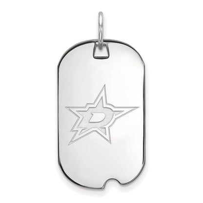 Sterlingsilber Rhodiniert Nhl Logoart Dallas Sterne Klein Erkennungsmarke Anhänger