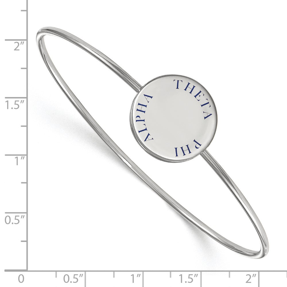 Sterlingsilber Rhodiniert Logoart Theta Phi Alpha Emailliert Schieber auf Armreif Armband