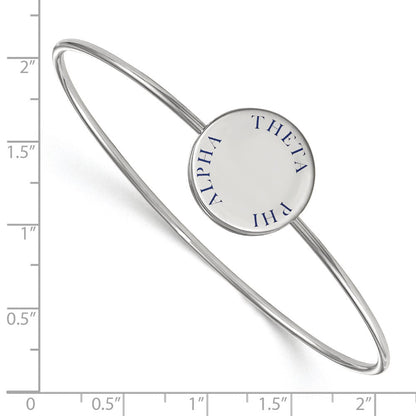 Sterlingsilber Rhodiniert Logoart Theta Phi Alpha Emailliert Schieber auf Armreif Armband