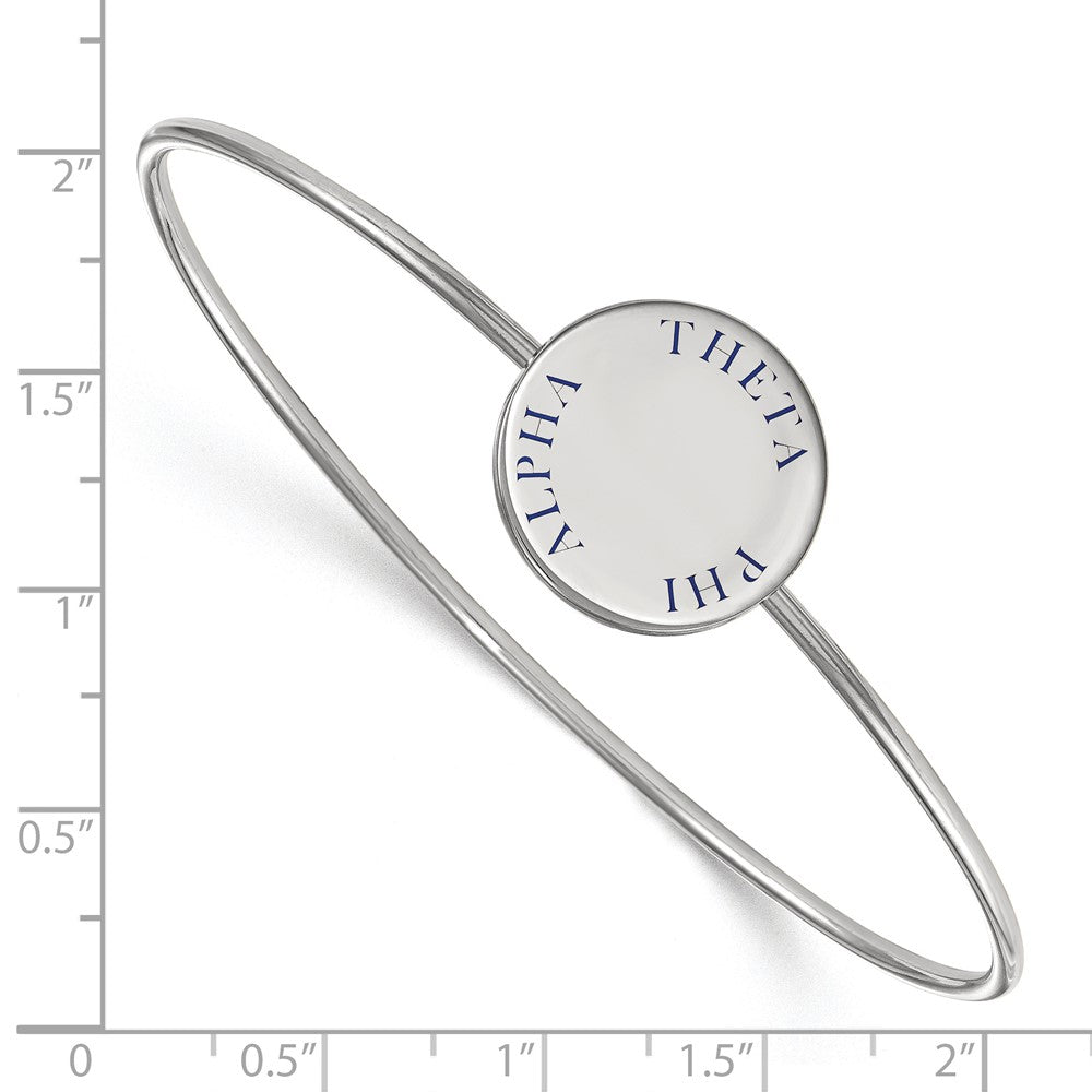 Sterlingsilber Rhodiniert Logoart Theta Phi Alpha Emailliert Schieber auf Armreif Armband