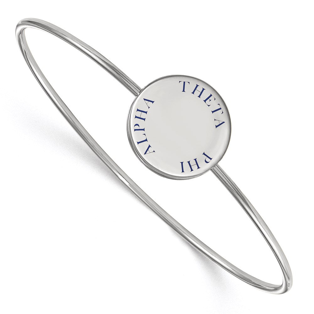 Sterlingsilber Rhodiniert Logoart Theta Phi Alpha Emailliert Schieber auf Armreif Armband