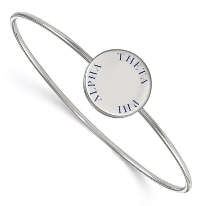 Sterlingsilber Rhodiniert Logoart Theta Phi Alpha Emailliert Schieber auf Armreif Armband