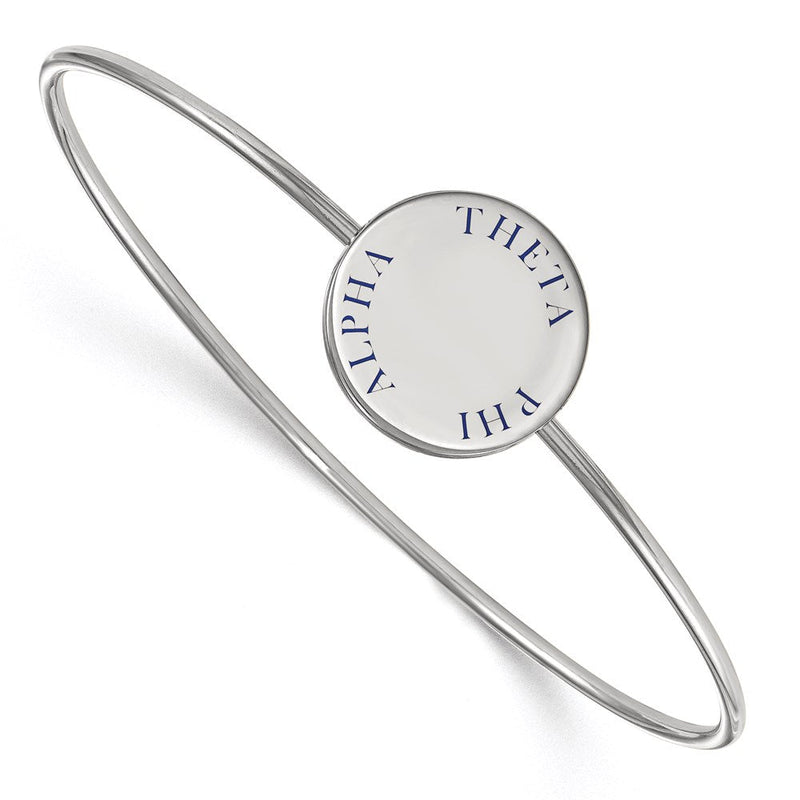 Sterlingsilber Rhodiniert Logoart Theta Phi Alpha Emailliert Schieber auf Armreif Armband