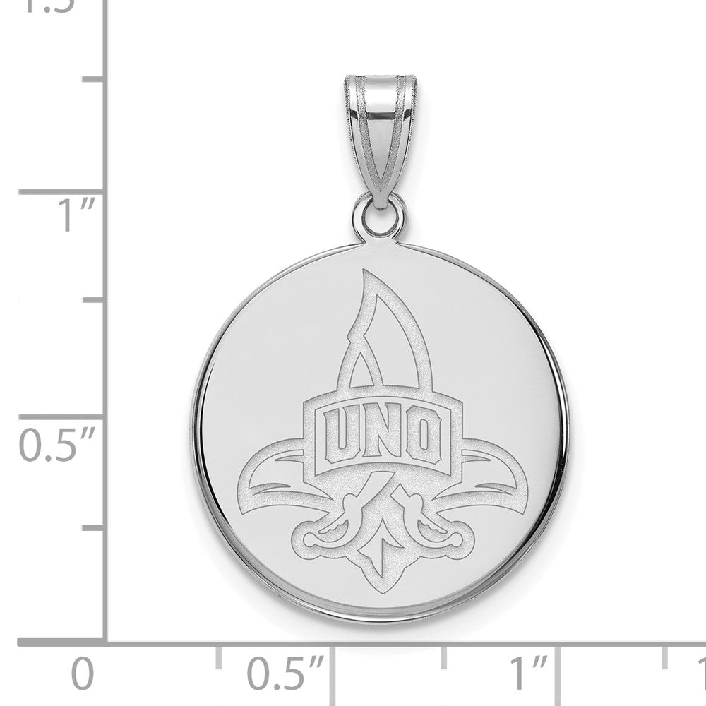 10K Weißgold Logoart University Of New Orleans Privateers Groß Plättchen Anhänger