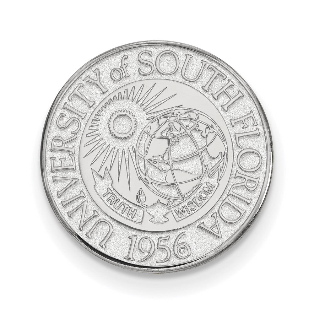 14K Weißgold Logoart University Of South Florida Wappen Anstecknadel