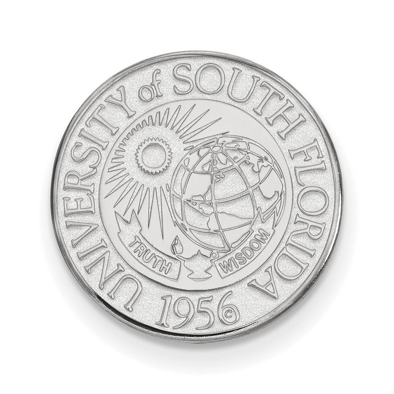 14K Weißgold Logoart University Of South Florida Wappen Anstecknadel