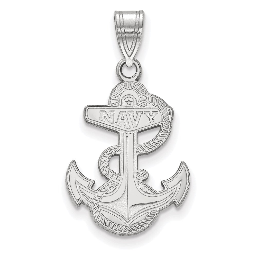 Sterlingsilber Rhodiniert Logoart Us Naval Akademie Anker Groß Anhänger