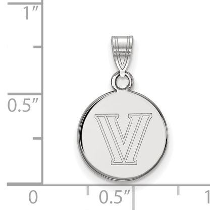 10K Weißgold Logoart Villanova University Buchstabe V Klein Plättchen Anhänger