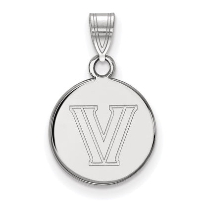 Sterlingsilber Rhodiniert Logoart Villanova University Buchstabe V Klein Plättchen Anhänger