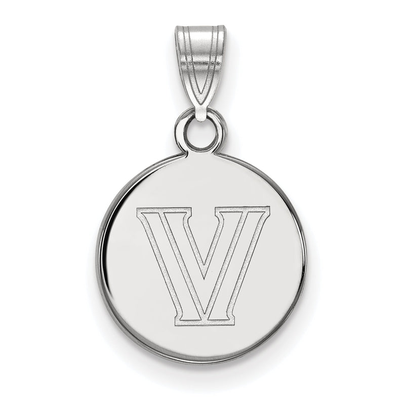 10K Weißgold Logoart Villanova University Buchstabe V Klein Plättchen Anhänger