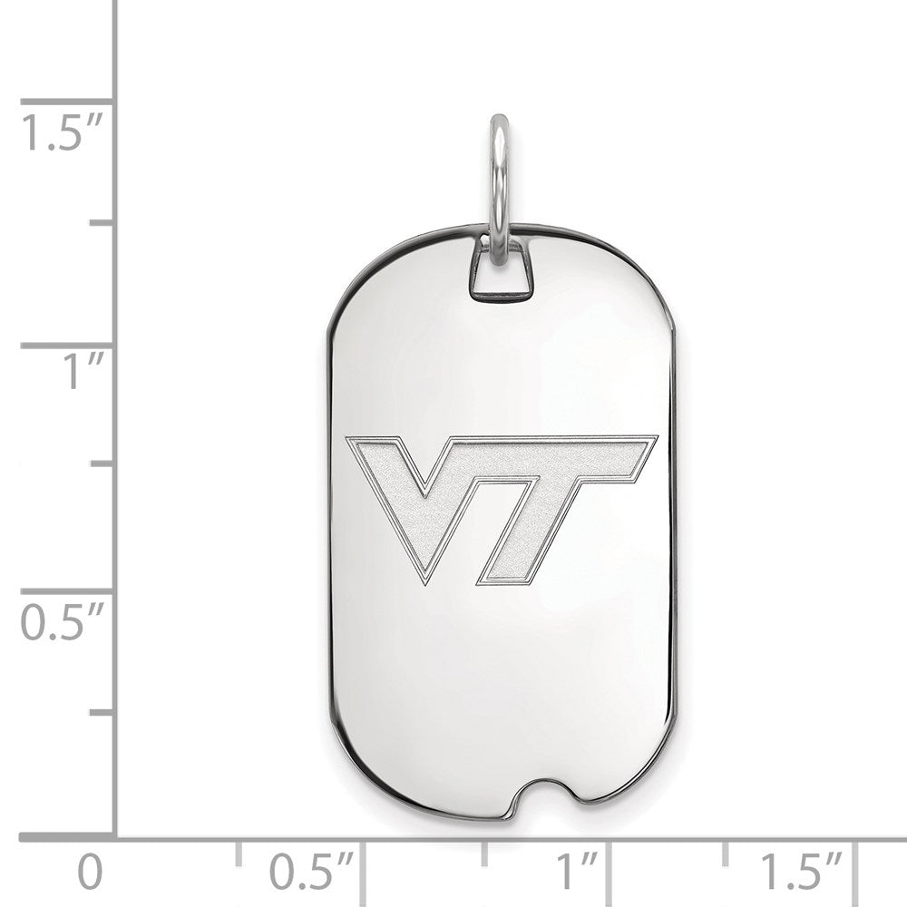 10K Weißgold Logoart Virginia Tech V T Klein Erkennungsmarke Anhänger