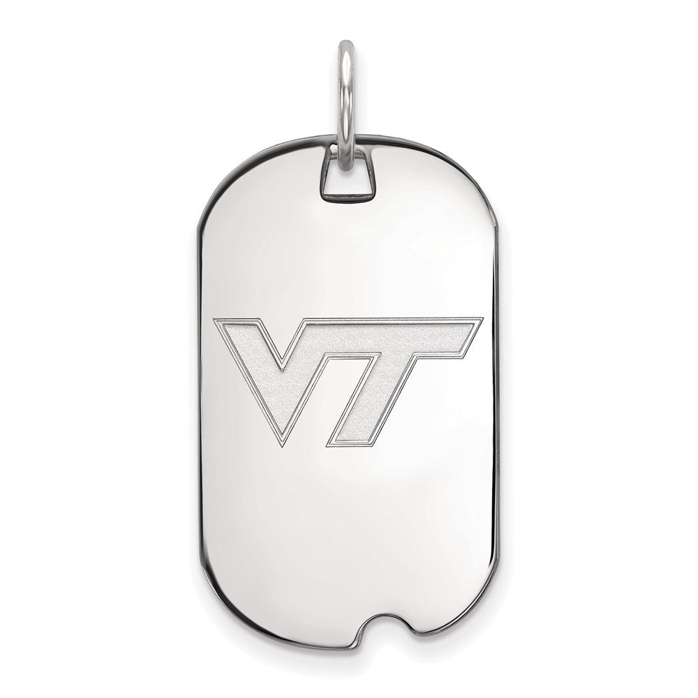 Sterlingsilber Rhodiniert Logoart Virginia Tech V T Klein Erkennungsmarke Anhänger