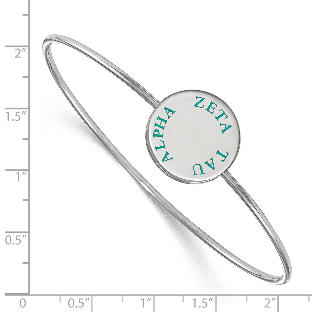 Sterlingsilber Rhodiniert Logoart Zeta Tau Alpha Emailliert Schieber auf Armreif Armband