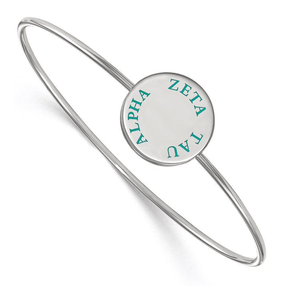 Sterlingsilber Rhodiniert Logoart Zeta Tau Alpha Emailliert Schieber auf Armreif Armband