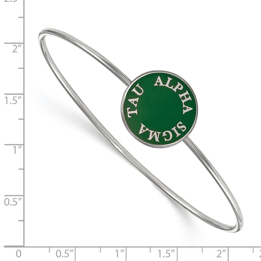 Sterlingsilber Rhodiniert Logoart Alpha Sigma Tau Emailliert Schieber auf Armreif Armband
