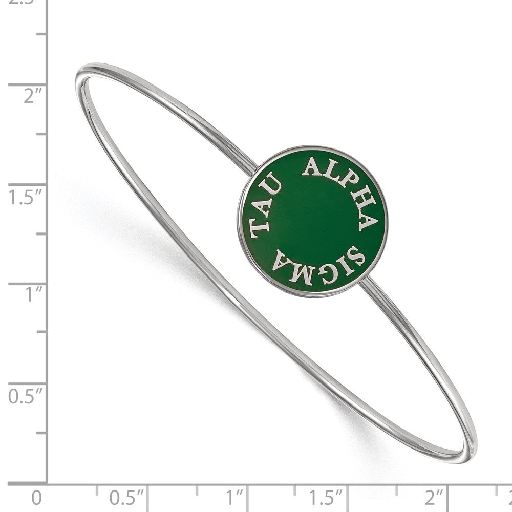 Sterlingsilber Rhodiniert Logoart Alpha Sigma Tau Emailliert Schieber auf Armreif Armband