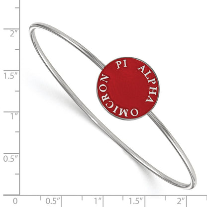 Sterlingsilber S. Rhodiniert Logoart Alpha Omicron Pi Emailliert Schieber-on Armreif