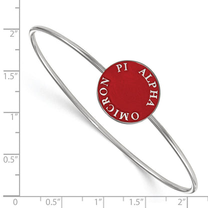 Sterlingsilber S. Rhodiniert Logoart Alpha Omicron Pi Emailliert Schieber-on Armreif