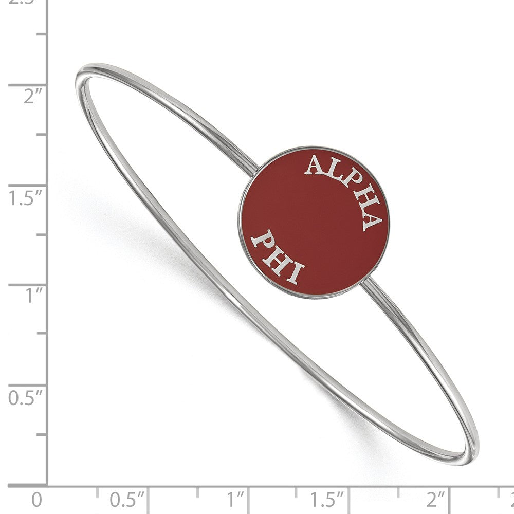 Sterlingsilber Rhodiniert Logoart Alpha Phi Emailliert Schieber auf Armreif Armband