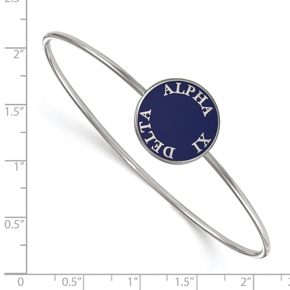 Sterlingsilber Rhodiniert Logoart Alpha Xi Delta Emailliert Schieber auf Armreif Armband