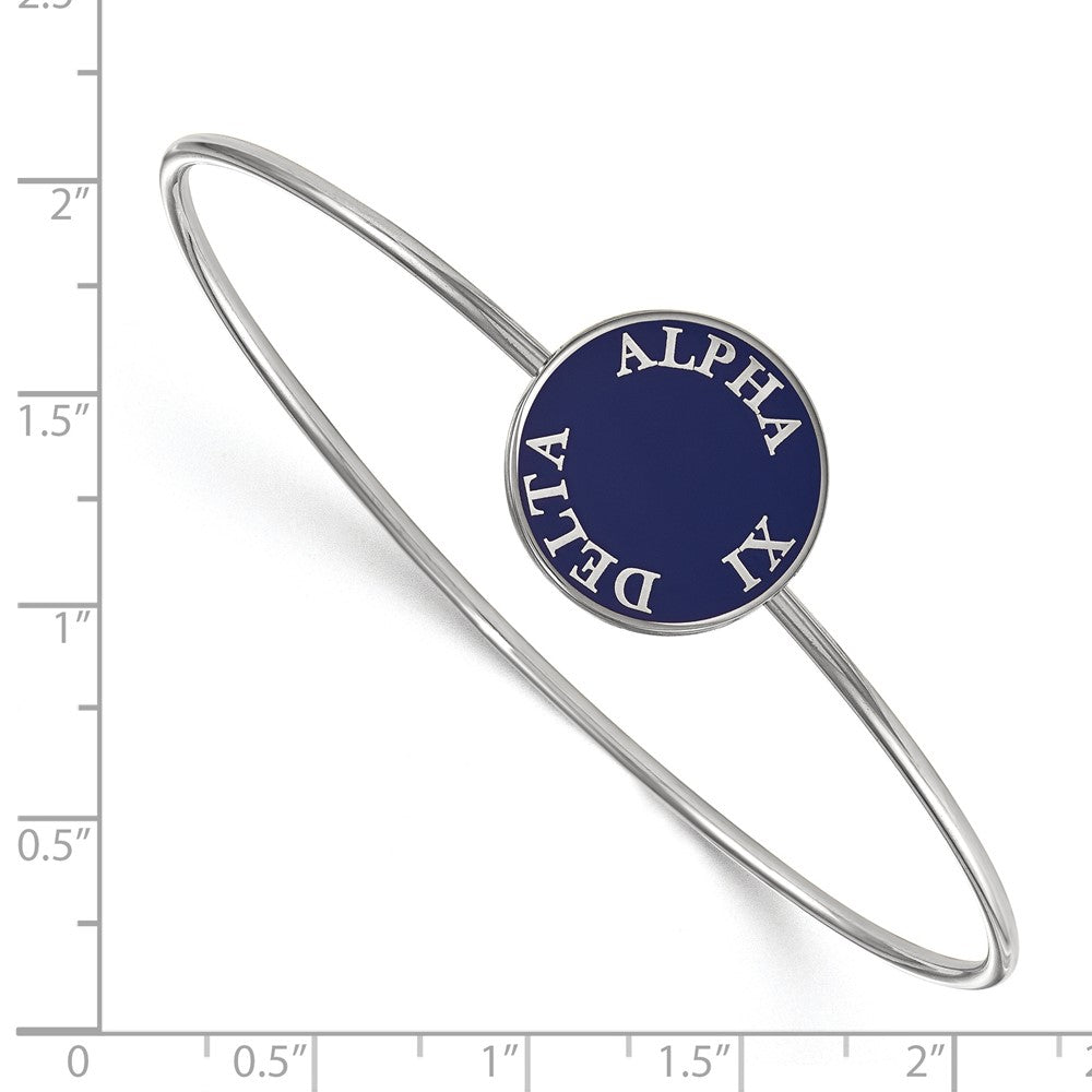 Sterlingsilber Rhodiniert Logoart Alpha Xi Delta Emailliert Schieber auf Armreif Armband