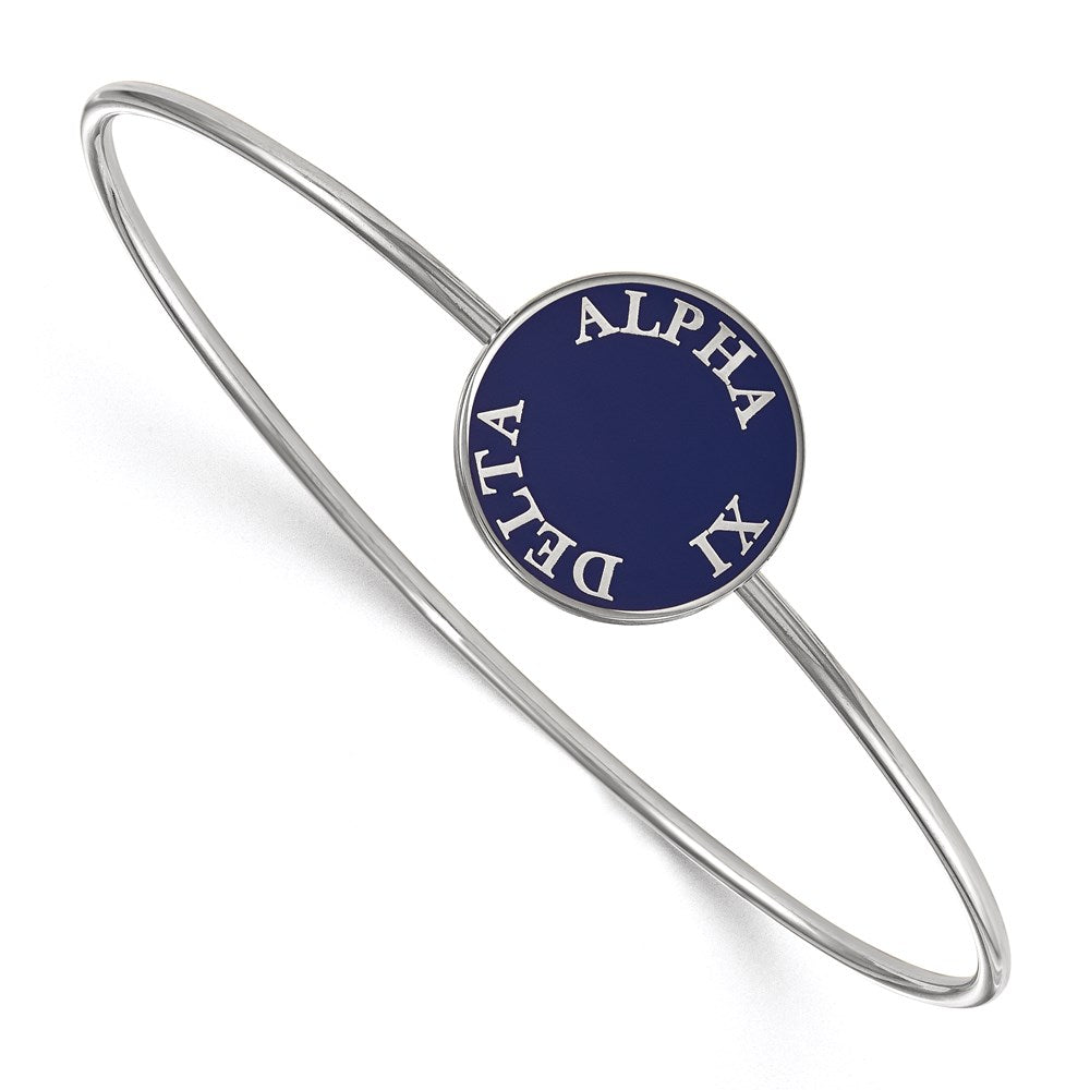 Sterlingsilber Rhodiniert Logoart Alpha Xi Delta Emailliert Schieber auf Armreif Armband