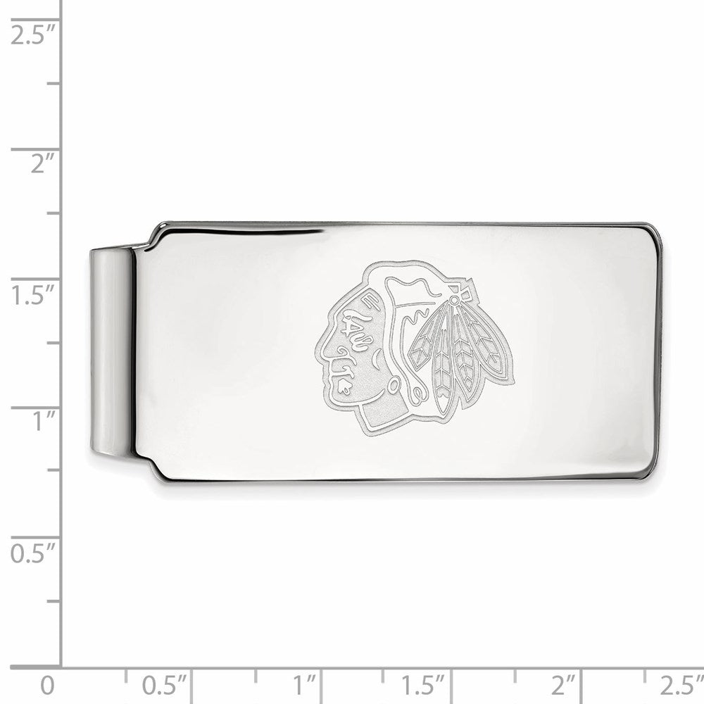 10K Weißgold Nhl Logoart Chicago Blackhawks Geldklammer