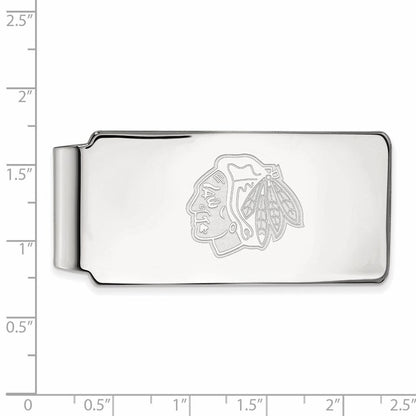 10K Weißgold Nhl Logoart Chicago Blackhawks Geldklammer