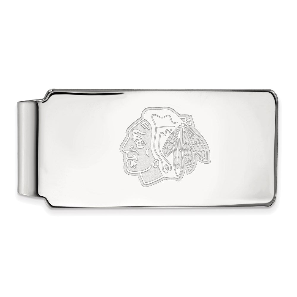 10K Weißgold Nhl Logoart Chicago Blackhawks Geldklammer