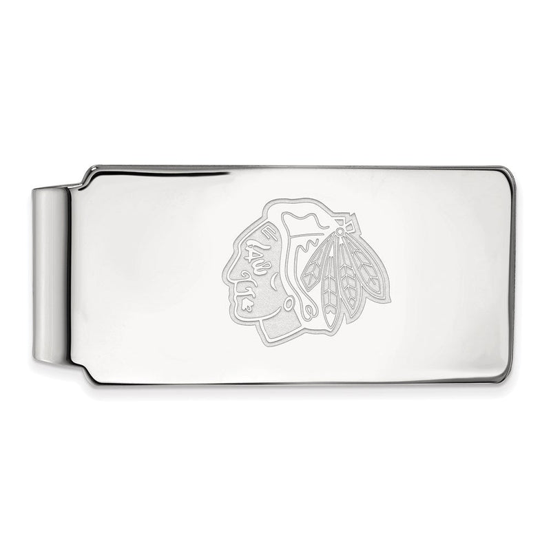 10K Weißgold Nhl Logoart Chicago Blackhawks Geldklammer