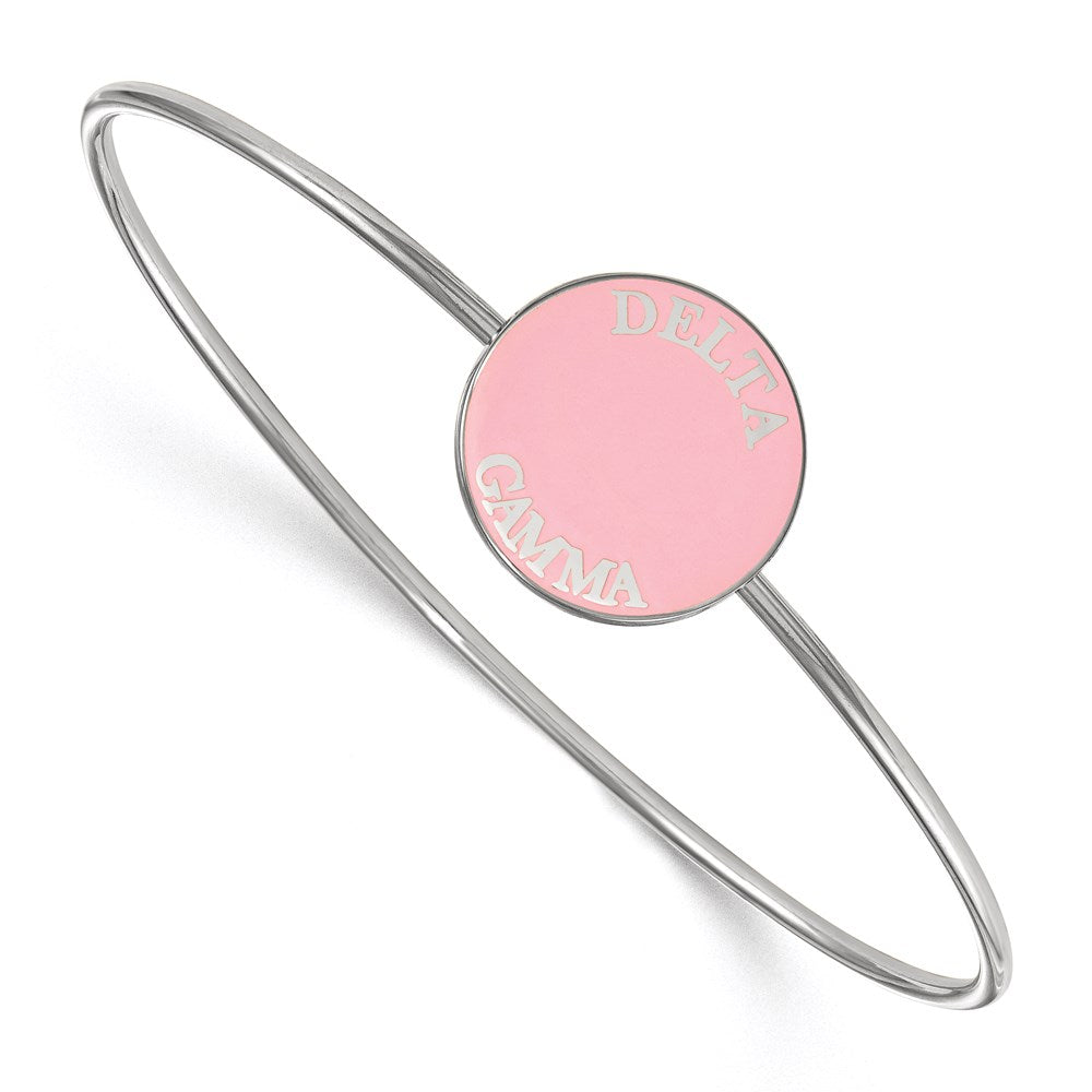 Sterlingsilber Rhodiniert Logoart Delta Gamma Emailliert Schieber auf Armreif Armband