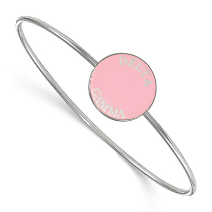 Sterlingsilber Rhodiniert Logoart Delta Gamma Emailliert Schieber auf Armreif Armband