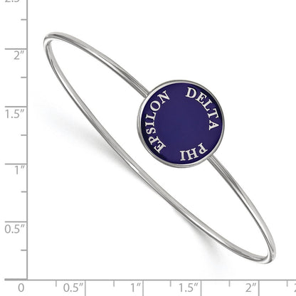 Sterlingsilber S. Rhodiniert Logoart Delta Phi Epsilon Emailliert Schieber auf Armreif Armband