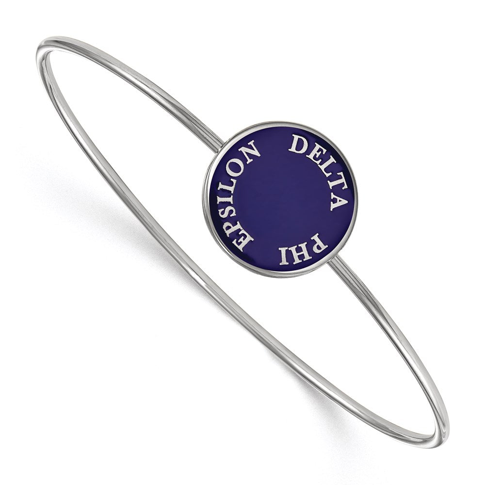 Sterlingsilber S. Rhodiniert Logoart Delta Phi Epsilon Emailliert Schieber auf Armreif Armband