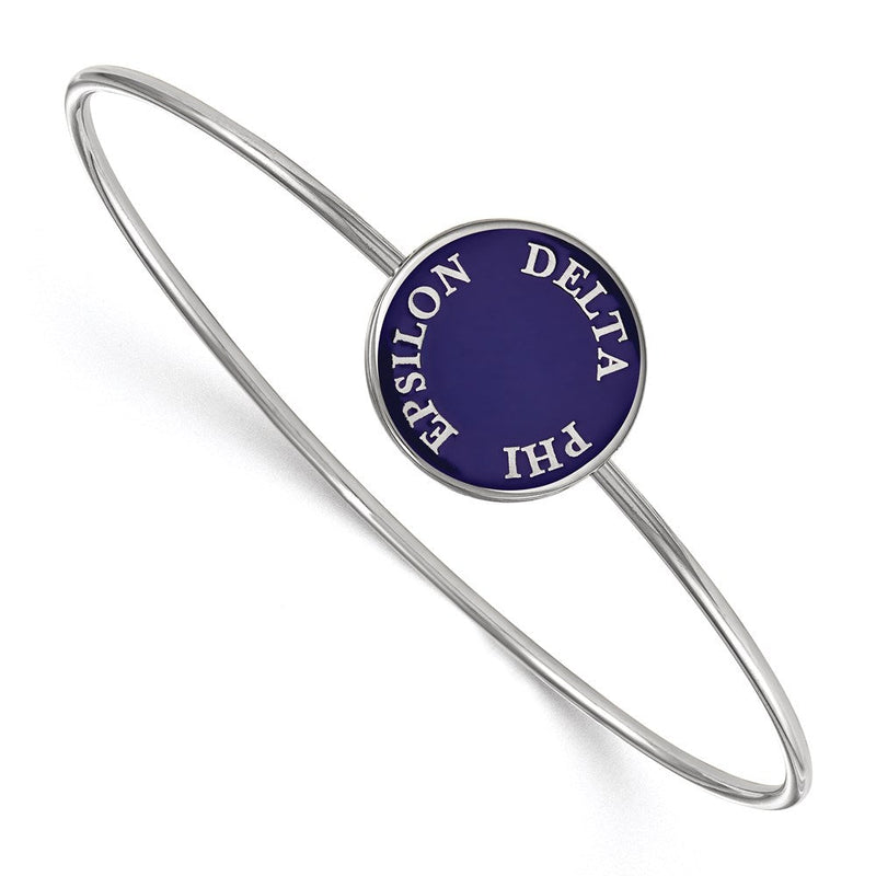 Sterlingsilber S. Rhodiniert Logoart Delta Phi Epsilon Emailliert Schieber auf Armreif Armband