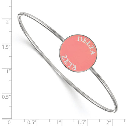 Sterlingsilber Rhodiniert Logoart Delta Zeta Emailliert Schieber auf Armreif Armband