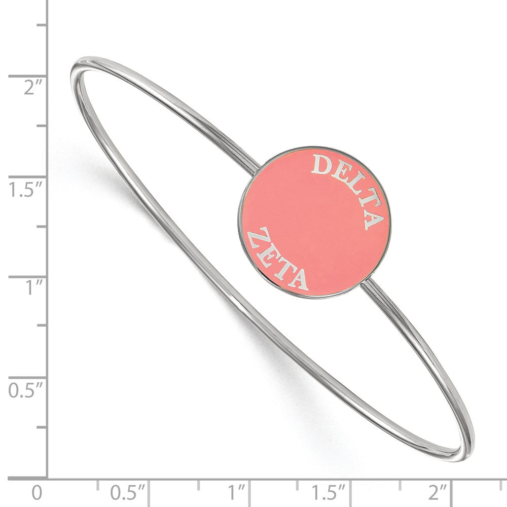 Sterlingsilber Rhodiniert Logoart Delta Zeta Emailliert Schieber auf Armreif Armband