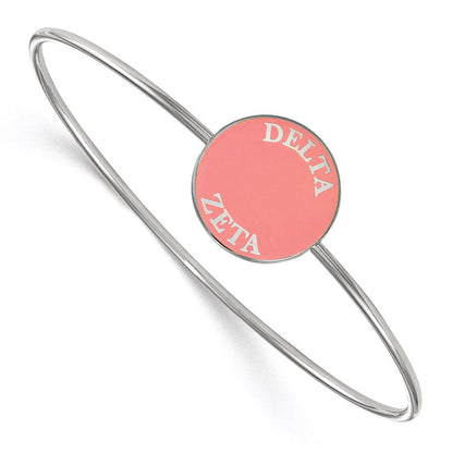 Sterlingsilber Rhodiniert Logoart Delta Zeta Emailliert Schieber auf Armreif Armband