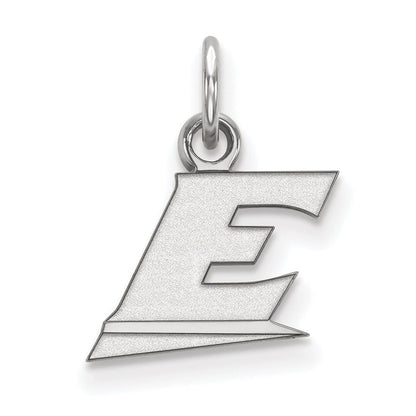14K Weißgold Logoart Eastern Kentucky University Buchstabe E Extra Klein Anhänger