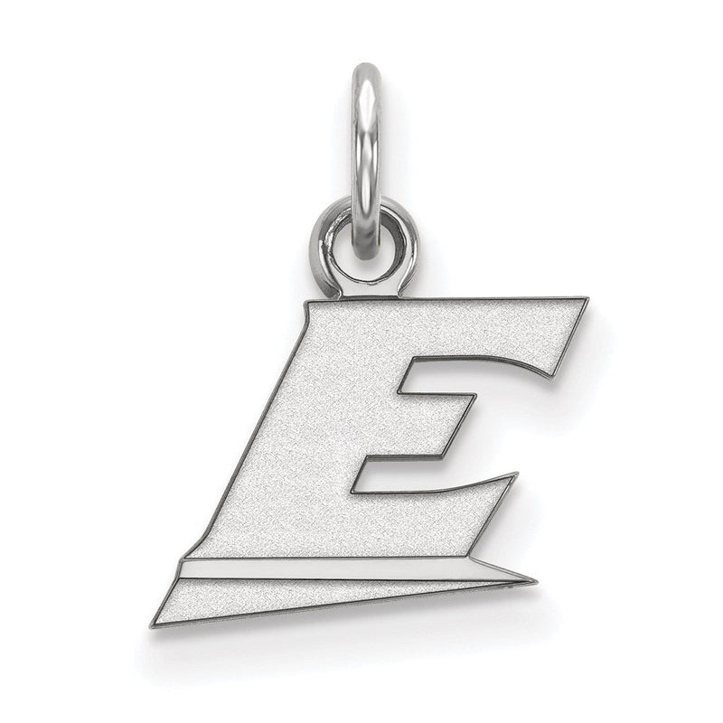 14K Weißgold Logoart Eastern Kentucky University Buchstabe E Extra Klein Anhänger