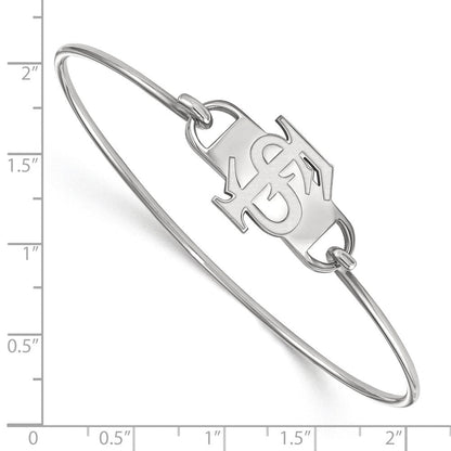 Sterlingsilber Rhodiniert Logoart Florida State University F S Klein Mittig 7 Zoll Draht Armreif