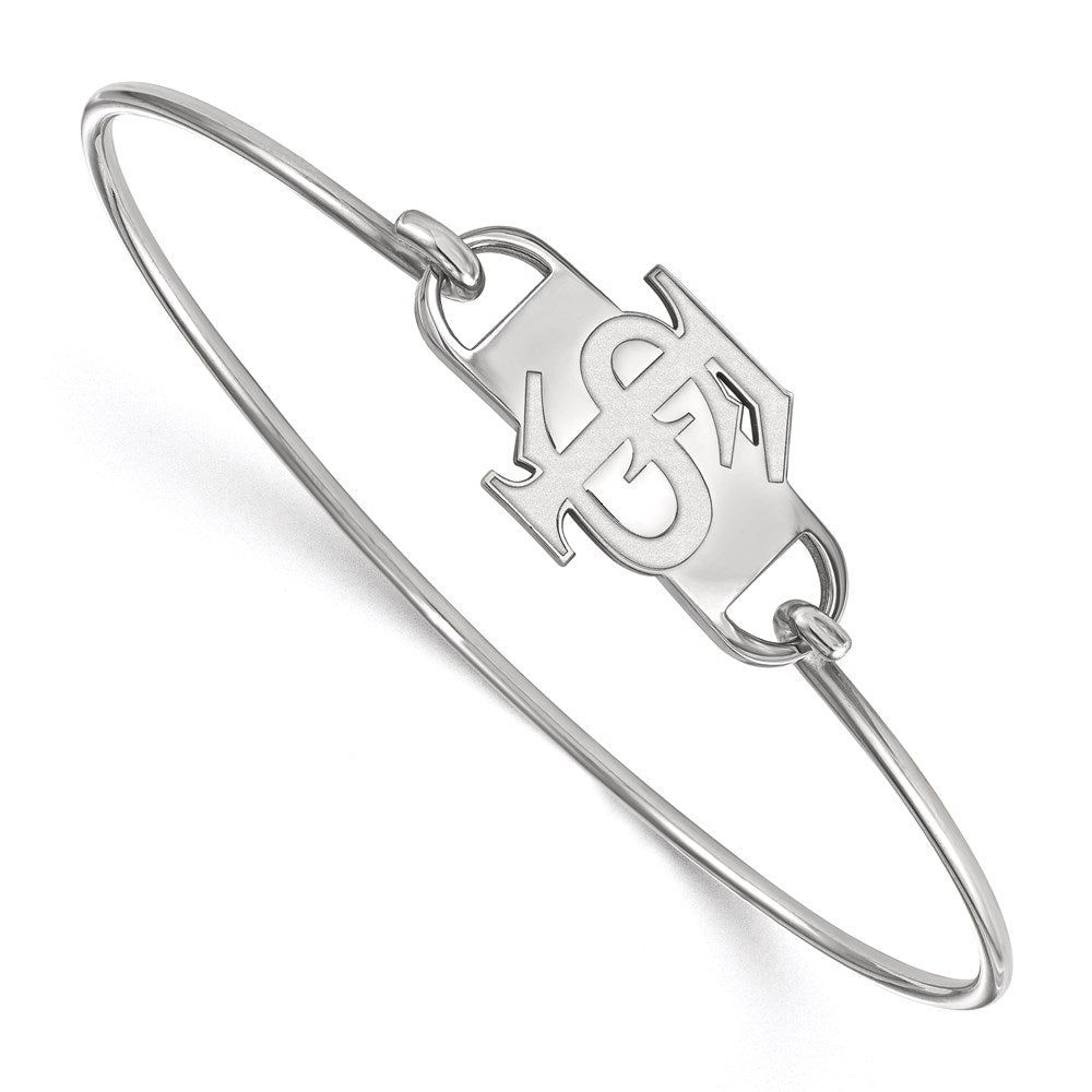 Sterlingsilber Rhodiniert Logoart Florida State University F S Klein Mittig 7 Zoll Draht Armreif