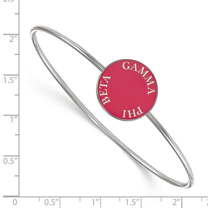 Sterlingsilber Rhodiniert Logoart Gamma Phi Beta Emailliert Schieber auf Armreif Armband
